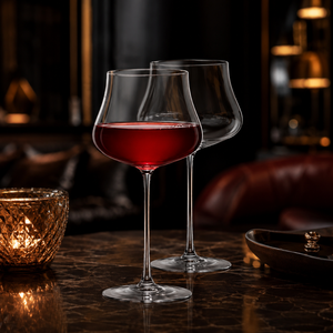 Verres à vin en borosilicate faits à la main de 440 ml, sans plomb, transparents, à pied, pour vin rouge et blanc, réutilisables, vente en gros - Product Image 1