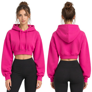 Vente en gros de sweats à capuche courts pour femmes, fabricant sur mesure, fournisseur de sweats courts, vêtements à marque privée pour les États-Unis, le Royaume-Uni et l'Europe - Product Image 1