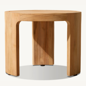 Small <b>round</b> <b>table</b> furniture made of teak wood with a modern style, suitable for outdoor use for coffee, which is anti-rot - Product Image 2