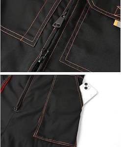 Combinaison de travail unisexe sans manches en coton, multifonctionnelle pour mécaniciens, séchage rapide, antistatique, infroissable, élégante, style cargo, résistante aux déchirures - Product Image 5