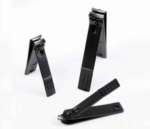 Professional Stainless Steel Nail Clipper Set 3pcs Matte Black Slant Edge Fingernail Toenail Cutter Heavy Duty Pedicure Tool <b>Kit</b> - Product Image 2