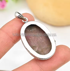 Colgante de rodonita, colgante de piedras preciosas de Plata de Ley 925, regalo de joyería hecho a mano, collar de rodonita, hermoso colgante, regalo para él - Product Image 2