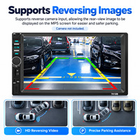 HANTUE 7 Zoll Universal Auto-Multimediaplayer HD-Touchscreen Autoradio mit CarPlay Android Auto Rückfahrkamera FM USB