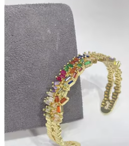 Hermoso conjunto de joyas étnicas multicolores Braclate para mujeres y niñas, ropa tradicional elegante para funciones ceremoniales - Product Image 2