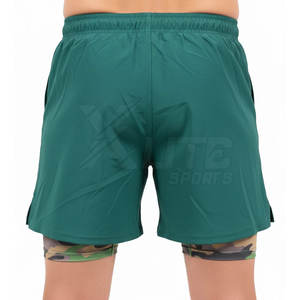 Pantalones Cortos de MMA Ligeros, Elásticos y Duraderos de Spandex/Poliéster con Logotipo Frontal, Cómodos y Transpirables para Entrenamiento y Práctica de Fitness para Hombre - Product Image 3