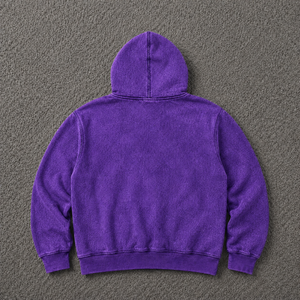 Sudadera con Capucha Oversize Morada con Estampado Gráfico, Estilo Urbano Vintage, con Diseño de Retrato Blanco, de Felpa de Algodón Pesado, en Oferta - Product Image 6