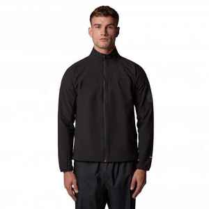 Veste en polaire noire pour homme, fermeture éclair, col montant, couleur unie, coupe-vent, polyester, coupe classique, pour l'automne - Product Image 1