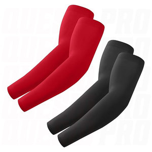 UV Sun Protection Summer Cooling Arm Sleeves UPF 50 Professional <b>Sunscreen</b> Sleeves Outdoor Sports Riding Black & Red Breathable - Product Image 1