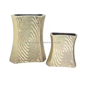 แจกันดอกไม้ทำจากอลูมิเนียมหล่อทรงรีมี2ขนาดทำจากนิกเกิลตกแต่งบ้านโดยใช้ในอุตสาหกรรม azora - Product Image 6