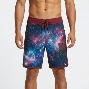 <b>Men's</b> Summer Casual Beach Board Shorts Quick Drying Black Canvas <b>Trunks</b> Elastic Drawstring Breathable Mid-Waist Short Trousers - Product Image 5