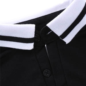 เสื้อคอสูงคุณภาพสูงสำหรับผู้ชาย ผ้าโพลีเอสเตอร์/คอตตอน แขนสั้น ปักโลโก้ตามสั่ง ผู้ผลิต OEM - Product Image 3