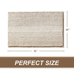 Modern Rectangle Cotton Bath <b>Mat</b> Non-Slip Tufted Beige Floor Rug for Home - Product Image 2
