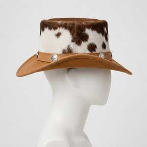 Sombrero de vaquero con estampado de vaca, banda de piel sintética, unisex, para adultos, primavera, otoño, estilo informal para exteriores, 56-58 cm - Product Image 2