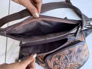 Bolso de Hombro de Cuero Genuino, Hecho a Mano, Moderno, para Viajes, Fácil de Llevar, Unisex, Elegante, con Cinturón para Dinero - Product Image 6