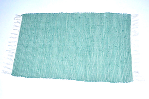 Alfombra de Algodón Tejida Plana Color Verde Azulado, Rectangular, Estilo Bohemio, para Sala de Estar, con Borde de Flecos, Antideslizante, Reversible, de Fácil Limpieza - Product Image 4