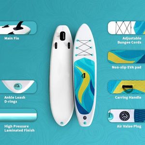 Tavola da Stand-Up Paddle Premium 126'' x 32'' x 6'' con Pinna US Box, Ponte Antiscivolo, Extra Larga, EVA Spesso, Zaino e Accessori Inclusi - Product Image 4