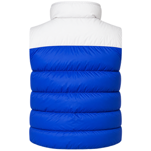 Phi Beta Sigma Gothic Royal Blue <b>White</b> <b>Men's</b> Breathable Puffer <b>Vest</b> Sleeveless Padded Embroidered Zip-Up Winter Outerwear - Product Image 4