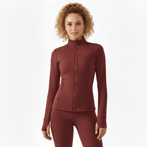 Wholesale Workout Multi Colors Sport Wear Comfortable Design Yoga Top <b>Zip</b> <b>up</b> Jacket With Pocket Women Workout Jackets - Product Image 1