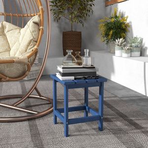 Tavolino Quadrato da Esterno in HDPE da 15 Pollici per Sedia Adirondack, Blu, per Giardino o Prato - Product Image 1