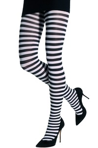 Pantimedias a rayas para mujer, pantimedias de punto semitransparentes de longitud completa, color negro y crema, ajuste elástico, uso diario - Product Image 6