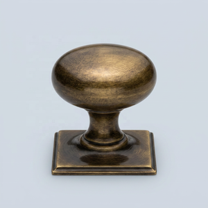 Pomo Clásico de Latón Bronceado para Muebles, Forma Ovalada, Tirador Duradero para Puertas de Cocina y Cajones, Acabado Mate - Product Image 2