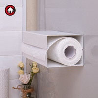 Porte-serviettes en papier magnétique, boîte de rangement murale, porte-serviettes de cuisine, sans perçage, organisateur de rangement