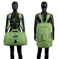 Sac de sport pour femmes, entraînement de lutte, tissu polyester premium, panneaux contrastés rose et noir, logo brodé personnalisé, sac de voyage