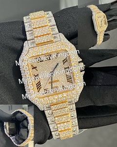 Montre mécanique de luxe carrée pour homme avec moissanite VVS, boîtier en acier inoxydable et moissanite, résistance à l'eau 10 bars - Product Image 3