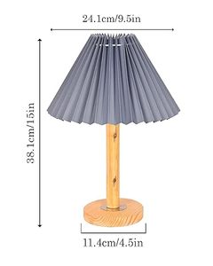 Lampe de table LED scandinave moderne en bois plissé pour chambre à coucher, chevet, bureau, avec éclairage ambiant chaud - Product Image 1
