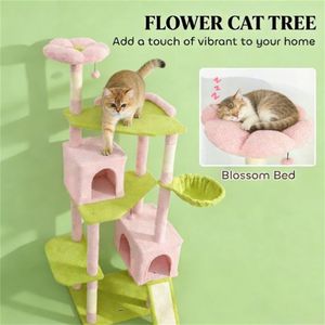 Grande tour rose pour chat, structure d'escalade et griffoir - Product Image 3