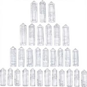Points de cristal de quartz naturel transparent, best-sellers, polis, de forme rectangulaire, pour la pratique du Feng Shui, l'art, la collection et l'artisanat. - Product Image 2