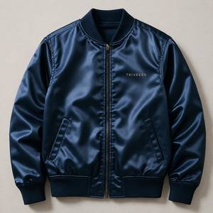 OEM Custom Men’s Premium Satin Bomber <b>Jacket</b> Lightweight Casual <b>Zip</b>-<b>Up</b> <b>Jacket</b> Private Label Manufacturer - Product Image 5
