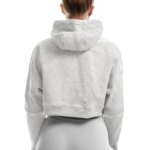 Sudadera Corta de Forro Polar para Mujer, Manga Larga, con Cordón, Ligera, para Fitness, Yoga, Entrenamiento, Ropa Deportiva Informal, Color Gris - Product Image 6