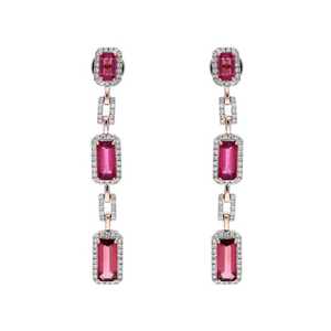 Boucles d'oreilles pendantes en tourmaline, faites à la main, en argent sterling 925, bijoux en pierres précieuses naturelles, cadeau élégant pour femmes, durables - Product Image 3