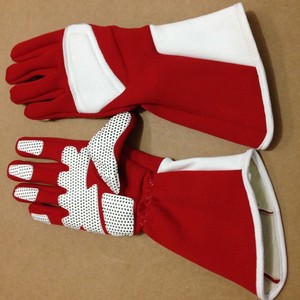 Gants de course à doigts entiers, rouge et blanc, respirants, antidérapants, à enfiler, unisexes, pour usage extérieur - Product Image 1