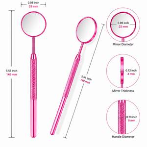 Outil miroir rose pour extensions de cils avec poignée texturée pour une application précise - Product Image 4
