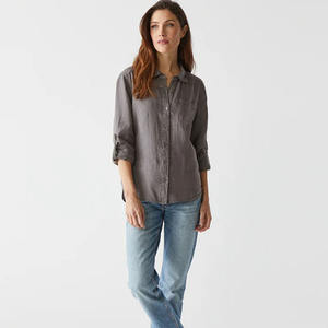 Camisa de Mezclilla Informal con Botones para Mujer, Elegante y Duradera, Camisas de Mezclilla para Mujer Disponibles en Grandes Cantidades OEM - Product Image 1