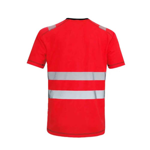 เสื้อยืดนิรภัยคุณภาพพรีเมียมสำหรับผู้ชาย มองเห็นได้ชัดเจน มาตรฐาน ANSI Class 1 EN ISO 20471 Class 2 แถบสะท้อนแสงสีเหลืองแบบ LED กระพริบ แขนสั้น - Product Image 2