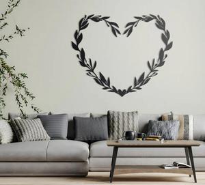 Modern Acrylic Heart Foliage Wall Art <b>Black</b> Minimalist Home Decoration <b>Large</b> 33-40 Inch - Product Image 4