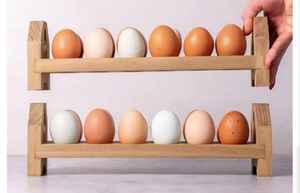 Bandeja de madera para huevos, tabla larga para servir, plato para huevos rellenos, soporte de madera para huevos, organizador de huevos para cocina, bandeja para servir huevos para el desayuno - Product Image 6