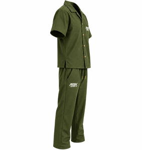 Conjunto Deportivo para Hombre, Camisa de Manga Corta con Botones y Pantalones con Cordón, Estilo Casual, Ligero, para Verano - Product Image 3