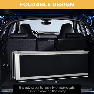 Rampa di Accesso Portatile in Alluminio Nero da 2,4 m con Superficie Antiscivolo, Facile da Riporre, Gradini per Accesso Rapido alle Porte - Product Image 6