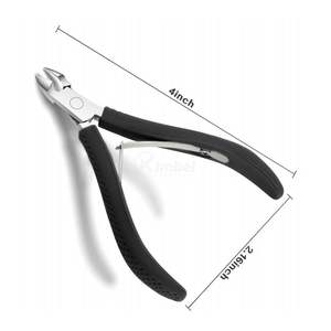 Cortacutículas con mango recubierto de negro, de acero inoxidable de grado profesional, herramienta para remover piel muerta para pedicura - Product Image 2