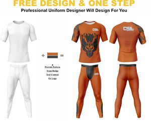 Conjunto de Rashguard de Manga Larga para MMA, Tejido Transpirable de Excelente Calidad, Diseño Elegante, Impresión por Sublimación, Traje de Compresión para Hombre - Product Image 2