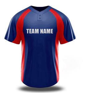 Camiseta de béisbol con dos botones para hombre, ropa de equipo deportivo con estampado de diseño personalizado, uniformes de béisbol de Softball sublimados - Product Image 2