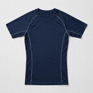 T-shirt de compression pour homme, sport, gym, activités de plein air, haut de compression performant, polyester/coton, col en V, manches courtes - Product Image 3