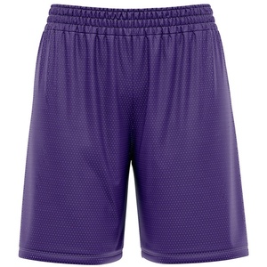 Shorts de basketball en maille tricotée pour hommes, séchage rapide, respirant, entraînement athlétique, taille mi-haute élastique, logo avant, vêtements de sport - Product Image 1