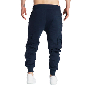 Pantalon de survêtement cargo pour homme à taille élastique avec plusieurs poches, décontracté, tricoté, mi-lourd, respirant, pour l'automne - Product Image 2