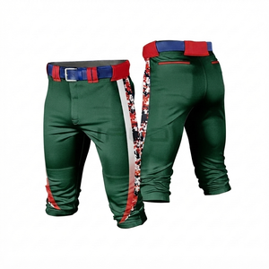 Custom Forest Green Men's Baseball <b>Pants</b> Athletic Training Moisture Wicking Breathable <b>Mesh</b> Fabric 100% Polyester Plus Size OEM - Product Image 1