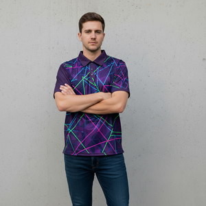 Camisas de hombre de alta calidad, 100% algodón tejido, con logotipo bordado personalizado, cuello en contraste, 3 botones, transpirables, tipo polo. - Product Image 5